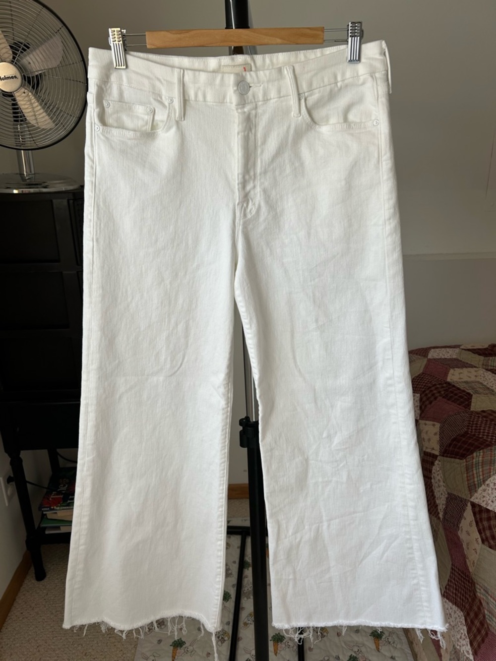 Mother Jeans The Roller Fray White 32